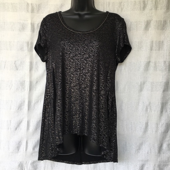 Jennifer Lopez Tops - Jennifer Lopez black with silver top size large